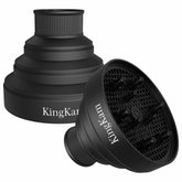 KingKam collapsible dryer diffuser folded design for easy packing and on-the-go styling.