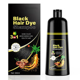 KINGMING Black Hair Dye Shampoo bottle front for quick gray coverage