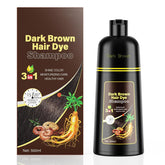 KINGMING champú tintura marrón oscuro 3 en 1, cobertura de canas rápida para casa.