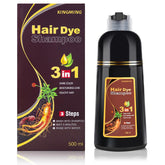 KINGMING champú tinte canas marrón oscuro, cobertura total para un acabado natural.