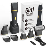 KINGTEE 5-in-1 bikini trimmer heads for precise shaping.