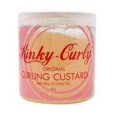 Kinky Curly Curl Custard Gel, botella de 8 onzas, definición suave de rizos.