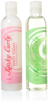 Kinky Curly Knot Today detangler bottle eases tangles for softer, more defined curls.