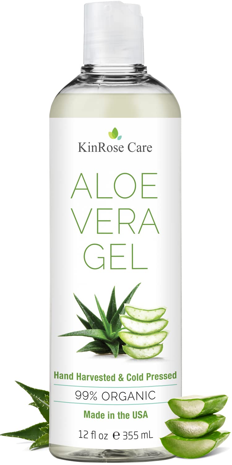 KinRose Care Aloe Orgánico, bote de gel, hidratación suave para piel sensible.
