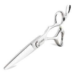 KINSARO 5.5-inch barber scissors with convex blades for precise salon cuts.