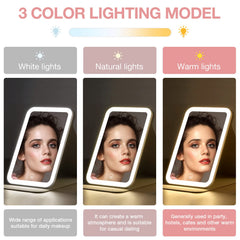 Kintion Travel Makeup Mirror demonstrates 360 rotation for horizontal or vertical use.