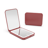 Kintion wine-red pocket mirror with 3-color lighting for precise makeup on the go.