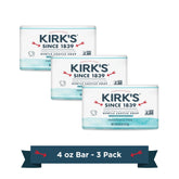 Kirk’s Jabón Castile sin fragancia, paquete de tres barras, limpieza suave.