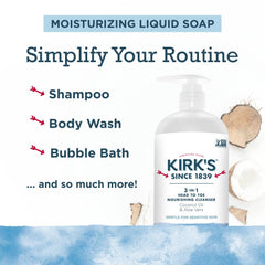 Kirk's 3-in-1 cleanser gentle for sensitive skin