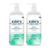 Kirks 3-in-1 nourishing cleanser bottle pump for convenient head-to-toe cleansing.
