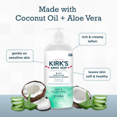 Kirks mint-eucalyptus scent captures refreshing cooling sensation.