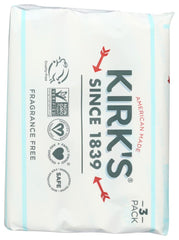 Kirk's Soap Bar 3pk Frag Free closeup suds, rich lather for everyday cleansing.