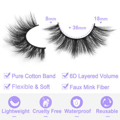 Kiromiro faux mink fiber lashes are soft and wispy.