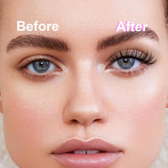 Kiromiro wispy lashes with a clear band for subtle definition.
