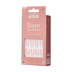 KISS Bare but Better kit shows 28 nails and tools for at-home manicures.
