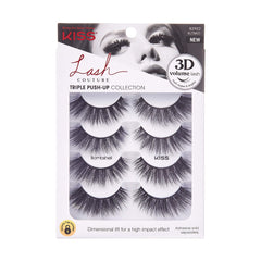 Kiss Triple Push-Up Bombshell 14mm lashes deliver luxe length for dramatic eye definition.