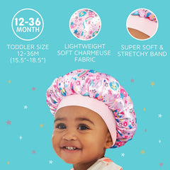 Bonete Kiss Colors & Care satín con estrellas cuida los rizos sin fricción al dormir