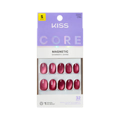 KISS CORE Flaming Purple press-on nails in a 32-piece set for a quick manicure