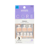 KISS CORE French Tip Toenails set showing full kit for at-home wear