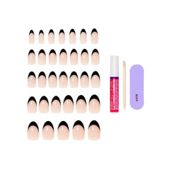 KISS CORE black almond nails ready for quick at-home application