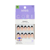 KISS CORE black almond press-on nails in pack for fast glam upgrade