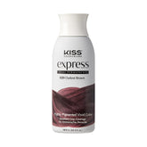 Kiss Express darkest brown bottle showing vibrant pigment and gentle conditioning