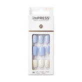 KISS ImPRESS sin pegamento uñas azul claro para un acabado profesional