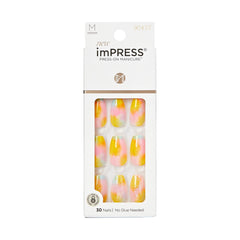 KISS imPRESS Uñas sin pegamento Candy Syrup, conjunto variado para ajustar tamaños.
