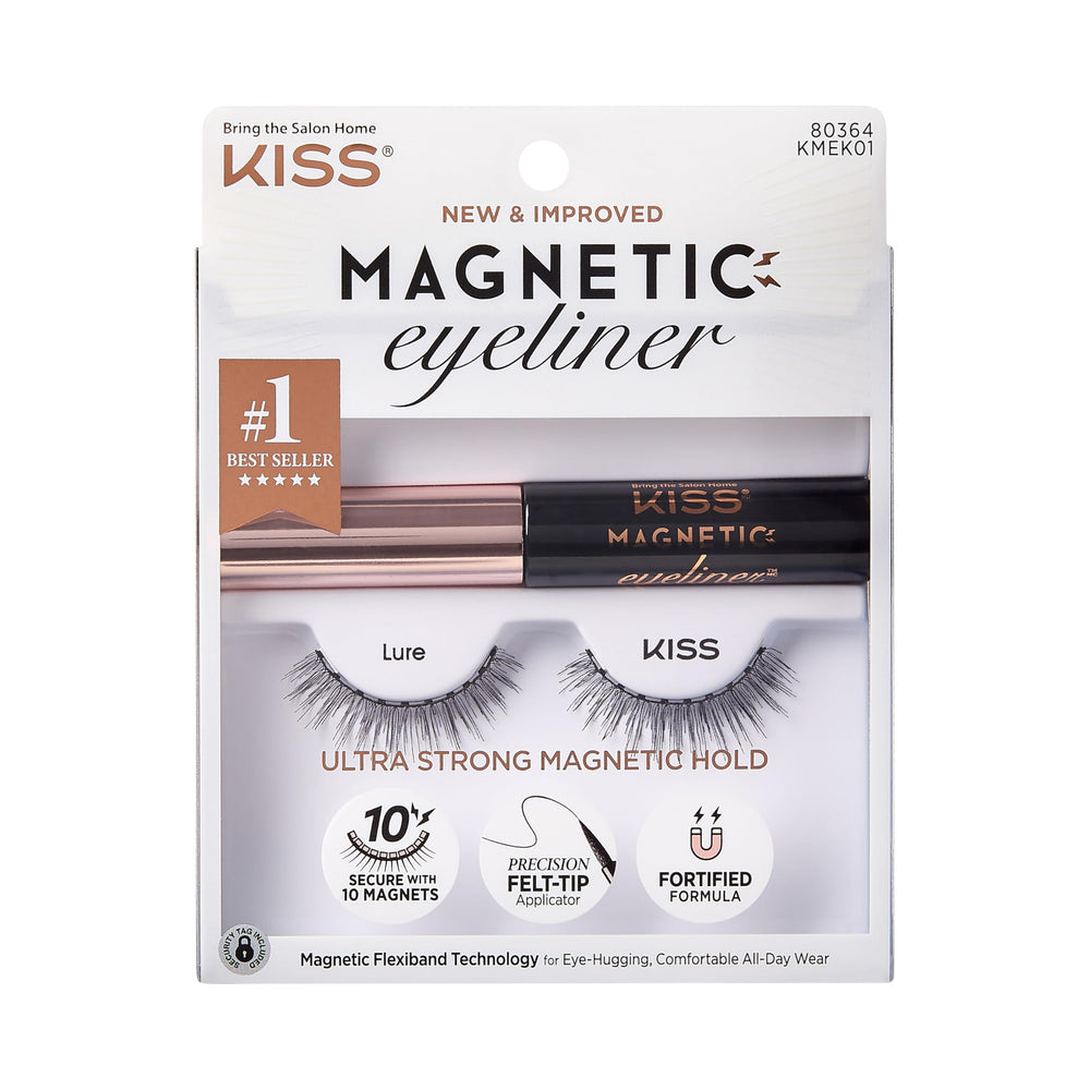 KISS Lure magnetic eyeliner and lashes kit for easy, glue-free application