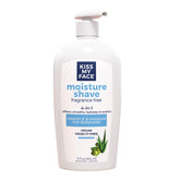 Kiss My Face fragrance-free Moisture Shave pump bottle for a smooth shave.