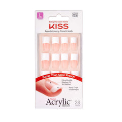 Kiss Salon Acrílico Estilo Frances Kit Back Talk Largo: acabado natural y duradero.