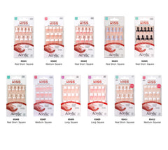 Kiss Salon Acrylic French Kit Sure Thing Medium ready for at-home manicure.