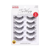 KISS So Wispy 12mm lashes pack, five reusable pairs for natural volume.