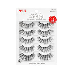 KISS So Wispy Style #01 14mm lashes pack, front view, natural-looking fullness.