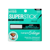 KISS SuperStick lash adhesive bottle with brush applicator delivers secure hold for up to five days.