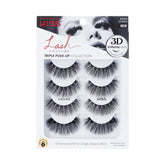 KISS Triple Push-Up Babydoll lashes closeup showing 12-14mm length for dramatic lift.