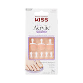 KISS uñas de pie acrilicas blancas cortas para uso diario