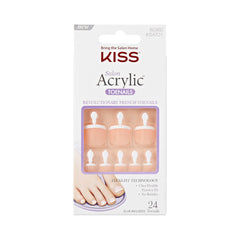 KISS uñas de pie acrilicas blancas cortas para uso diario