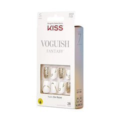 KISS Voguish Fantasy estilo squoval, uñas postizas con forma suave