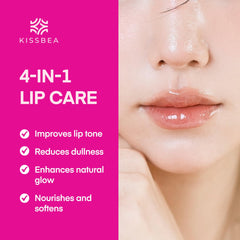 KissBea Aclarado de Labios con textura ligera, sensación cómoda y no grasa.