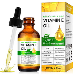 KITNOBLIS Vitamin E oil bottle close-up showing pure potency for skin hydration
