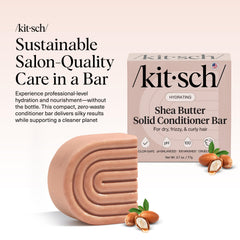 Kitsch barra de acondicionador con karité ofrece textura cremosa para distribuir fácilmente.