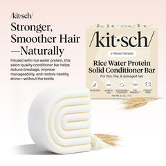 Kitsch barra acondicionador agua de arroz, aplicación suave para cabello reparador