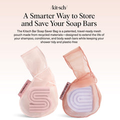 Kitsch bolsa con compartimentos para cuerpo, champú y acondicionador para evitar mezclar.