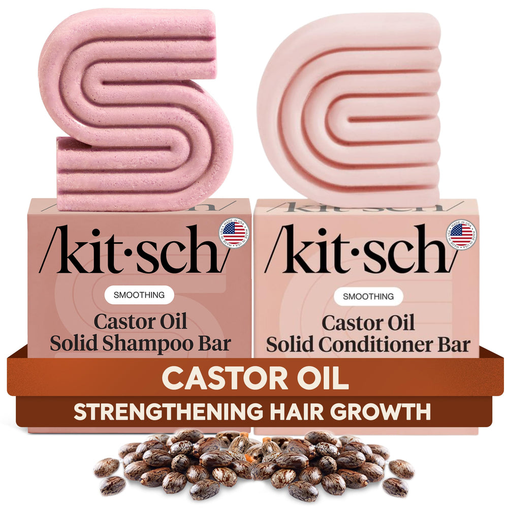 Kitsch castor oil shampoo bar provides deep hydration for dry hair.