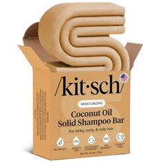 Kitsch Champú Bar con aceite de coco para hidratación profunda del cabello.
