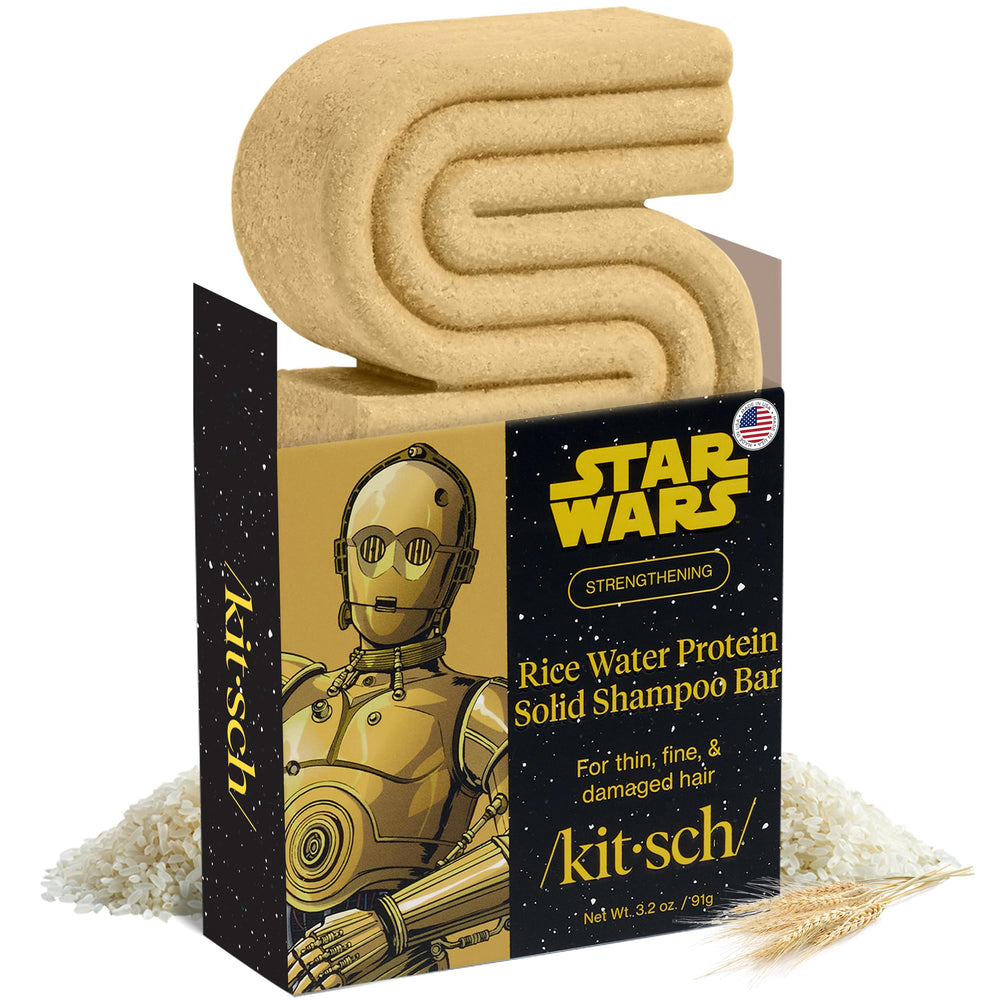 Kitsch champú barra arroz con diseño C-3PO fortalece el cabello