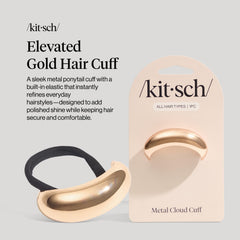 Kitsch coletero dorado, ajuste cómodo para todo tipo de cabello durante el día.