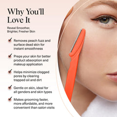 Kitsch Dermaplane Razor demonstrating skin prep for better serum absorption.