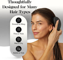 Kitsch Detangler Brush dry hair detangling with scalp massage in one pass.